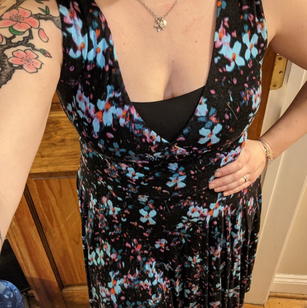 Reversible Floral Print Swing Dress